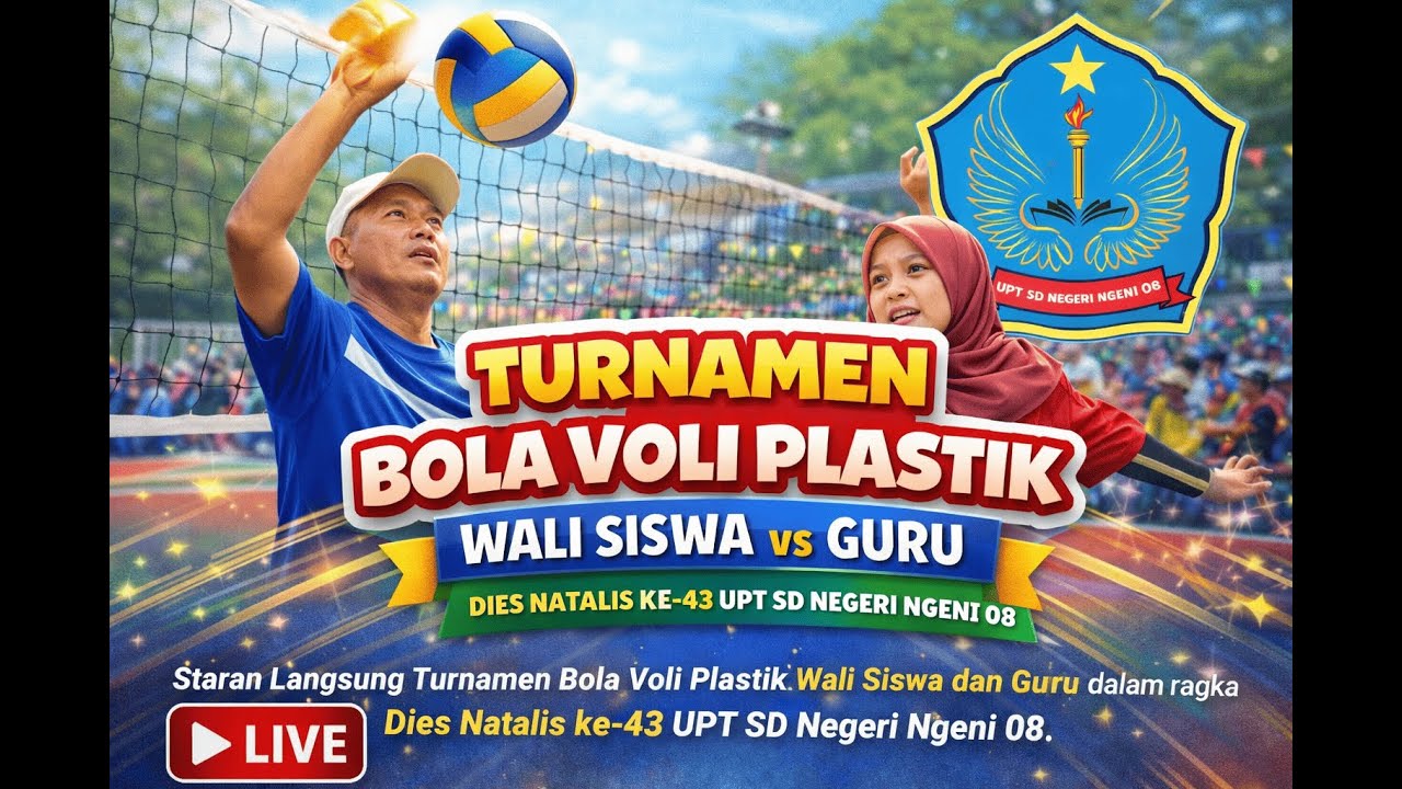 Live Turnamen Bola Voli Plastik Wali Siswa dan Guru | Dies Natalis ke-43 UPT SD Negeri Ngeni 08.