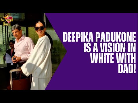 Deepika Padukone Is A Vision In white With Dad! @BollywoodRoyal14
