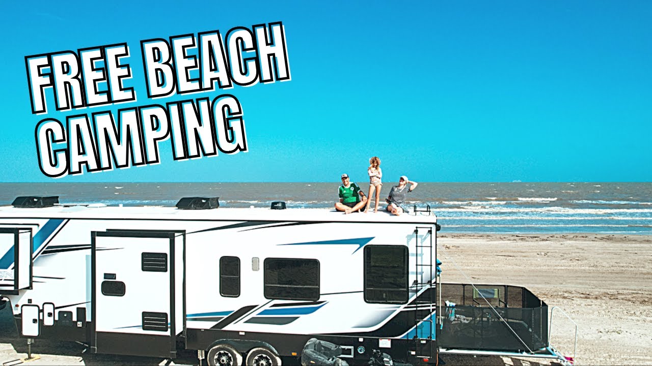 FREE BEACH CAMPING in TEXAS Bolivar Beach, Texas Beach Free Camping YouTube