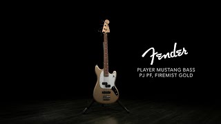 Fender Player Mustang Bass PJ PF, Firemist Gold | Gear4music demo