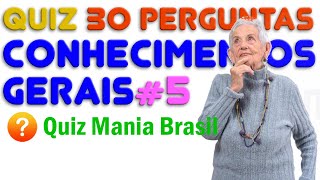 Quiz top 5 respostas principais, Quiz Diverso