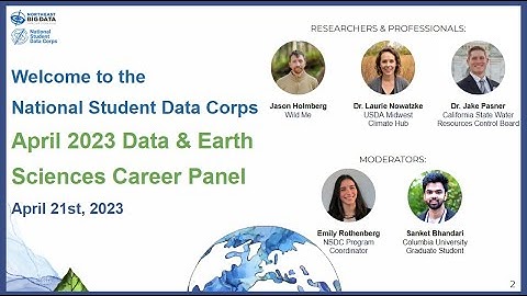 National Student Data Corps: April 2023 Data & Earth Sciences Career Panel