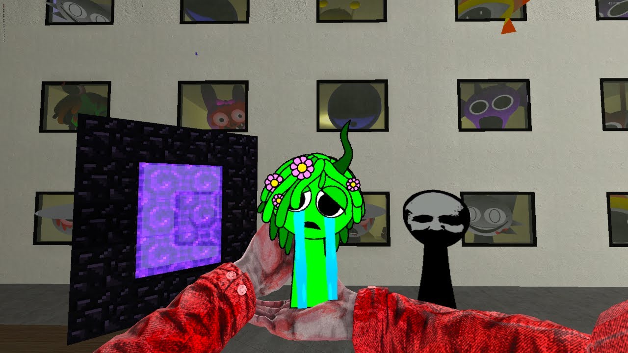 Saving Sprunki Baby Vineria from Full Hotel of Horror Sprunki Nextbots with Portals