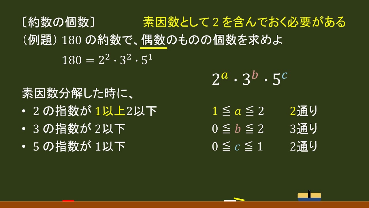 高校数a 場合の数 約数の個数と総和 偶数の場合 オンライン無料塾 ターンナップ Youtube