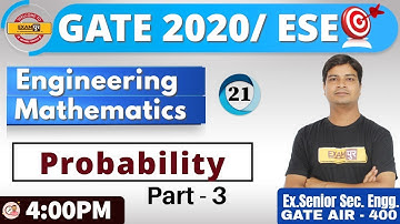 Class-21 || GATE 2020/ ESE || Engineering   Mathematics || By Jitendra Sir || Probability Part-3