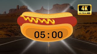 5-MINUTE COUNTDOWN TIMER - Hot Dog Explosive and Country Music ULTRA 4K