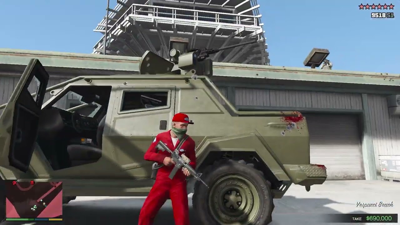 GTA V: Franklin, Michael, Trevor's Family 10 Star Jewel Heist Cop Battle + Escape