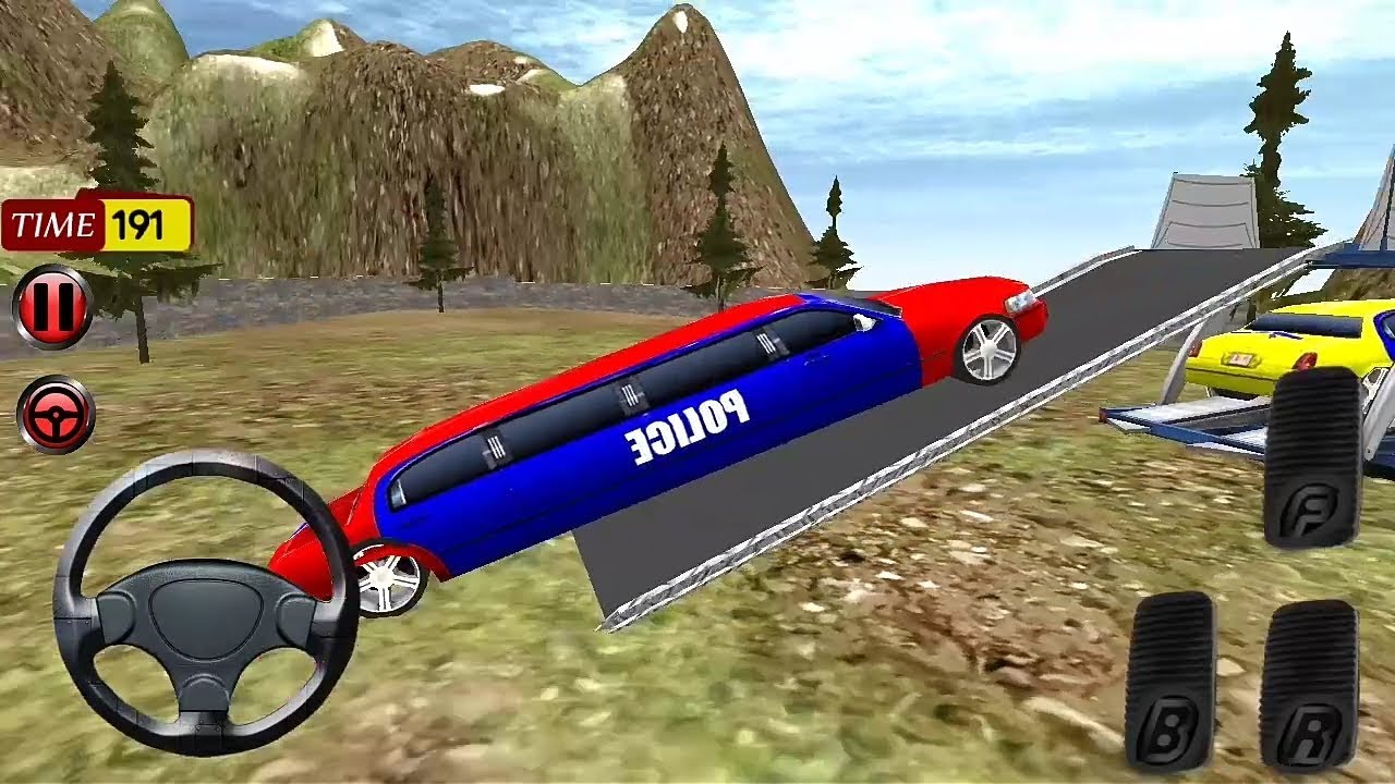 Police Car Offroad  Transport Truck Game - Mountain Area Game || Police Limo Car Game - Kids Games