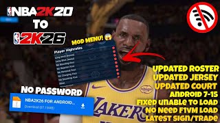 NBA 2K20 TO NBA 2K26 Mod Menu v98, Updated Roster & Jersey, Long Shot, Ankle Breaker, No Password