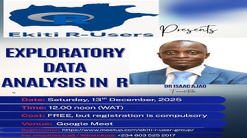 Exploratory Data Analysis In R  Ekiti R-Users Group
