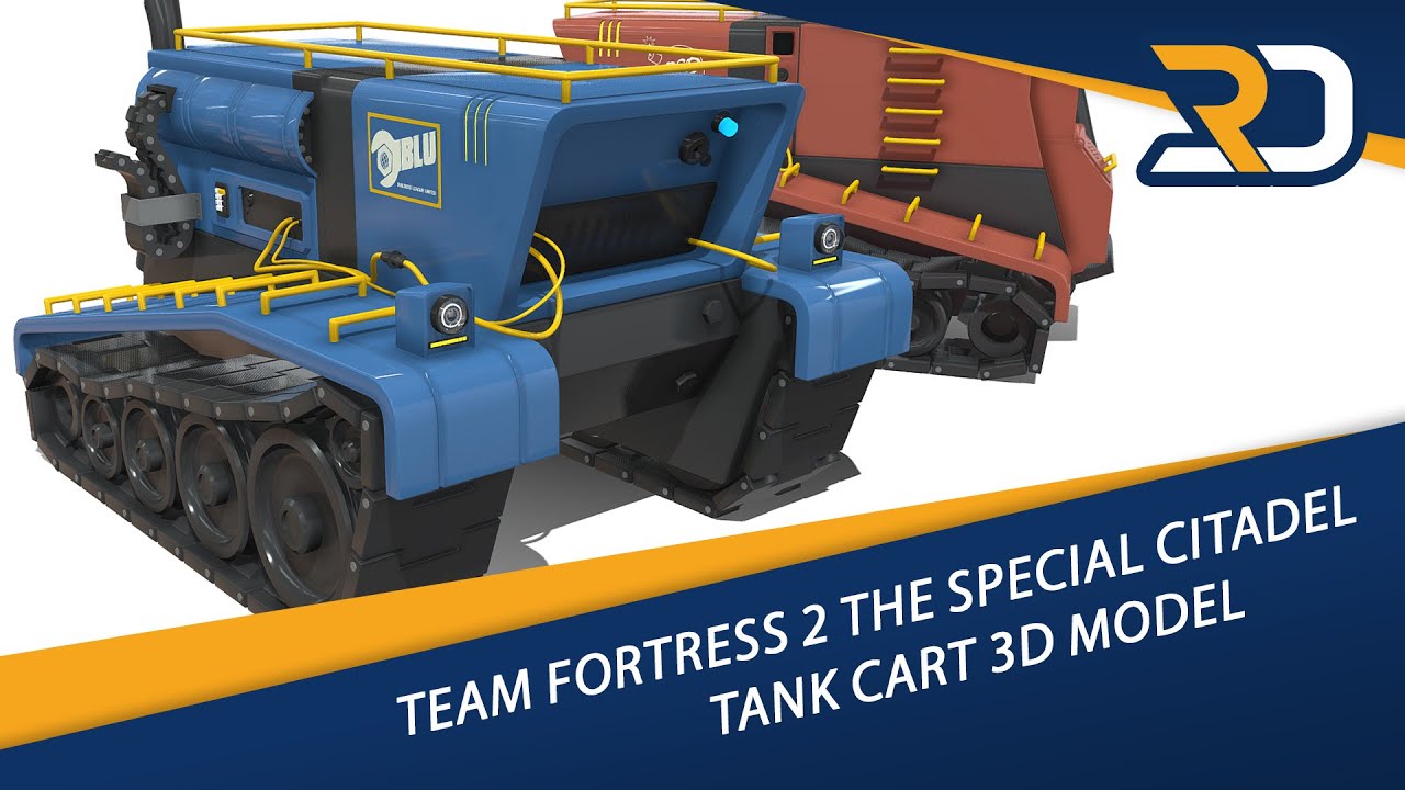 Team Fortress 2 Stylized Tank Cart 3D Model (RED & BLU) by Rezoro3D