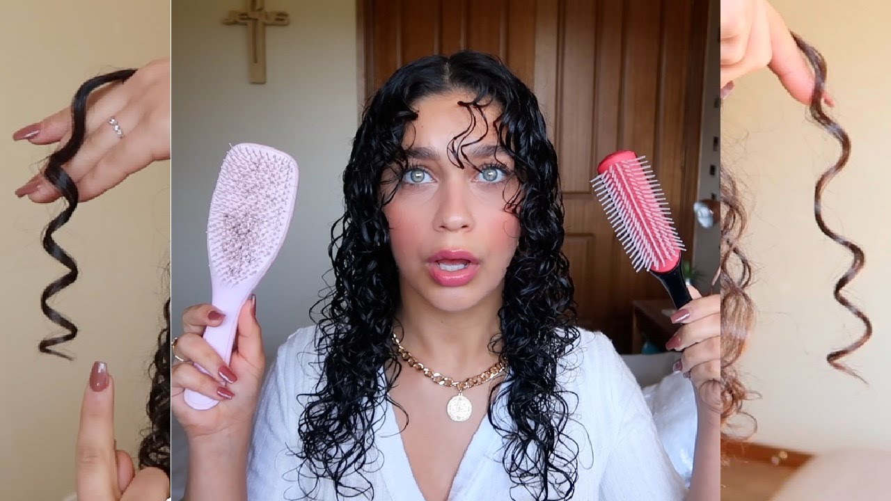 DENMAN BRUSH VS TANGLE TEEZER for styling defined, spiral curls | curly ...