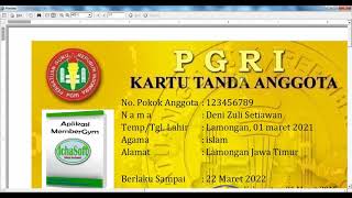 Software Aplikasi Cetak Kartu Anggota PGRI screenshot 5