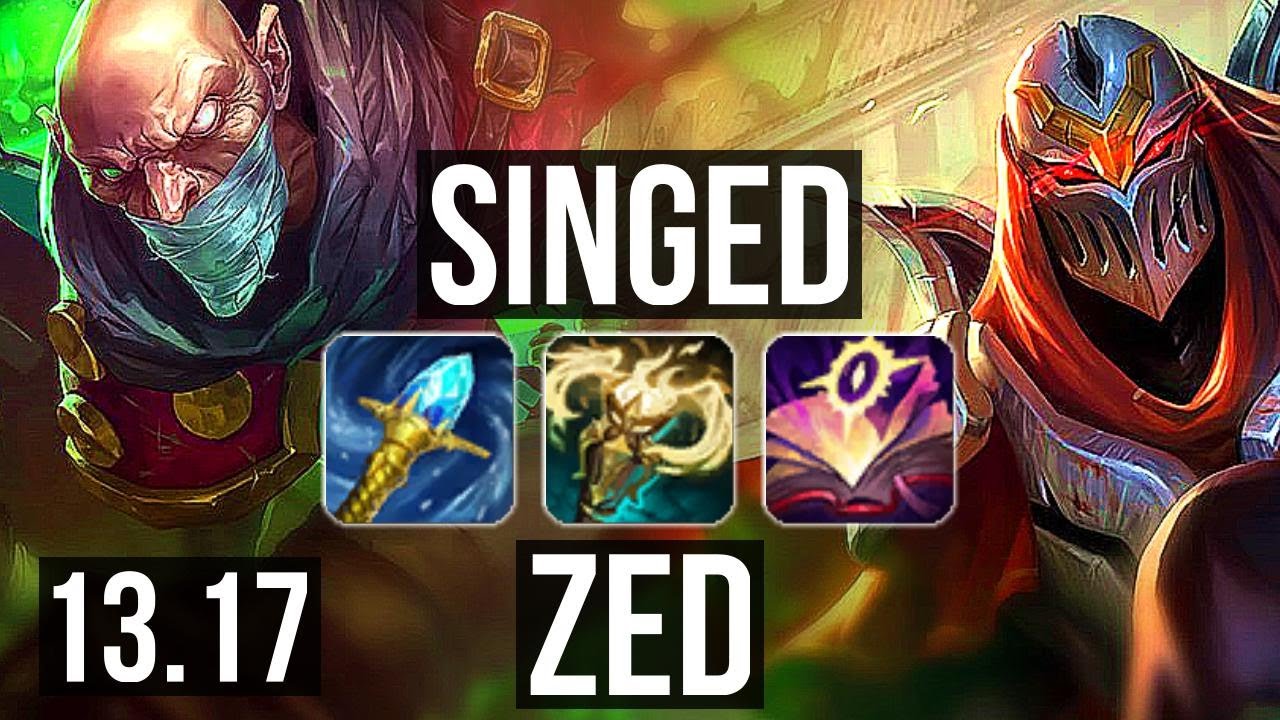 SINGED vs ZED (MID) | 9/3/14, Rank 13 Singed | NA Master | 13.17