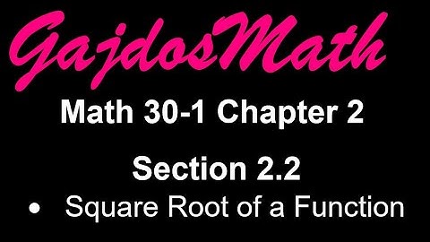 Math 30-1 Chapter 2 Section 2.2