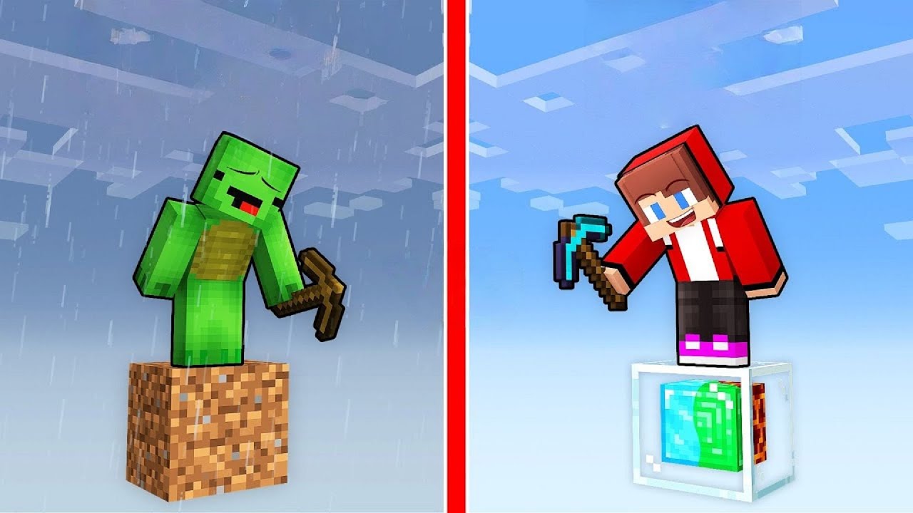 我的世界：杰杰的宝石方块空岛VS麦琪的草方块空岛