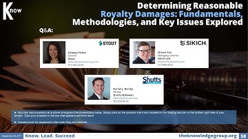 Determining Reasonable Royalty Damages CLE: Fundamentals