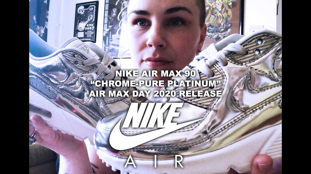 NIKE AIR MAX 90 Silver Chrome Unboxing - Air Max Day 2020 - YouTube