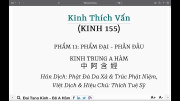KINH THÍCH VẤN -  PHẨM ĐẠI,  KINH TRUNG A HÀM - KINH SỐ 0155/ 1835