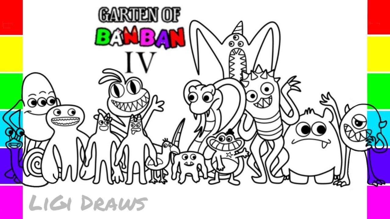 Garten Of Banban 3 VS Rainbow Friends Coloring Pages / How to Color  /Cartoon - On & On [NCS Release] 