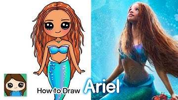 How to Draw Ariel The Little Mermaid | Halle Bailey