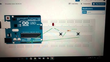 simple circuit of blinking of led using 2 push buttons usin arduino uno