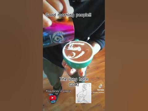 Long horn goat latte art - YouTube