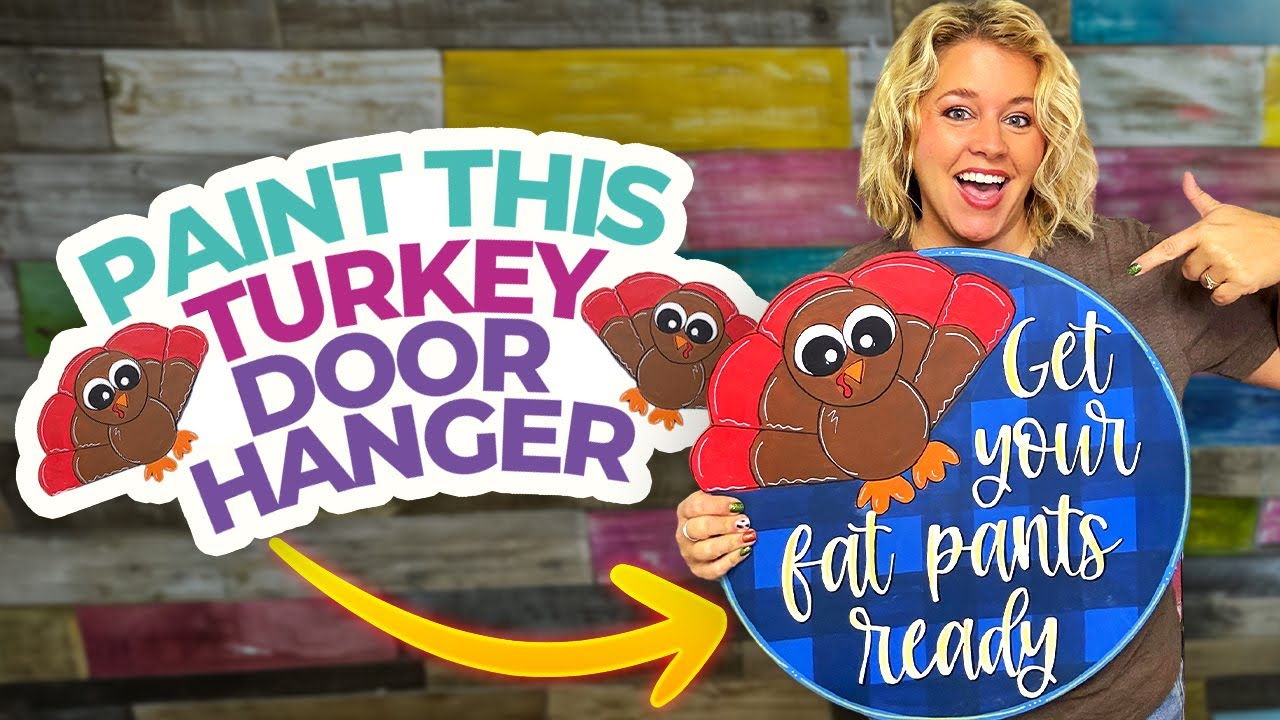 How to Paint a Thanksgiving Turkey Door Hanger! | Step-by-Step Painting Tutorial
