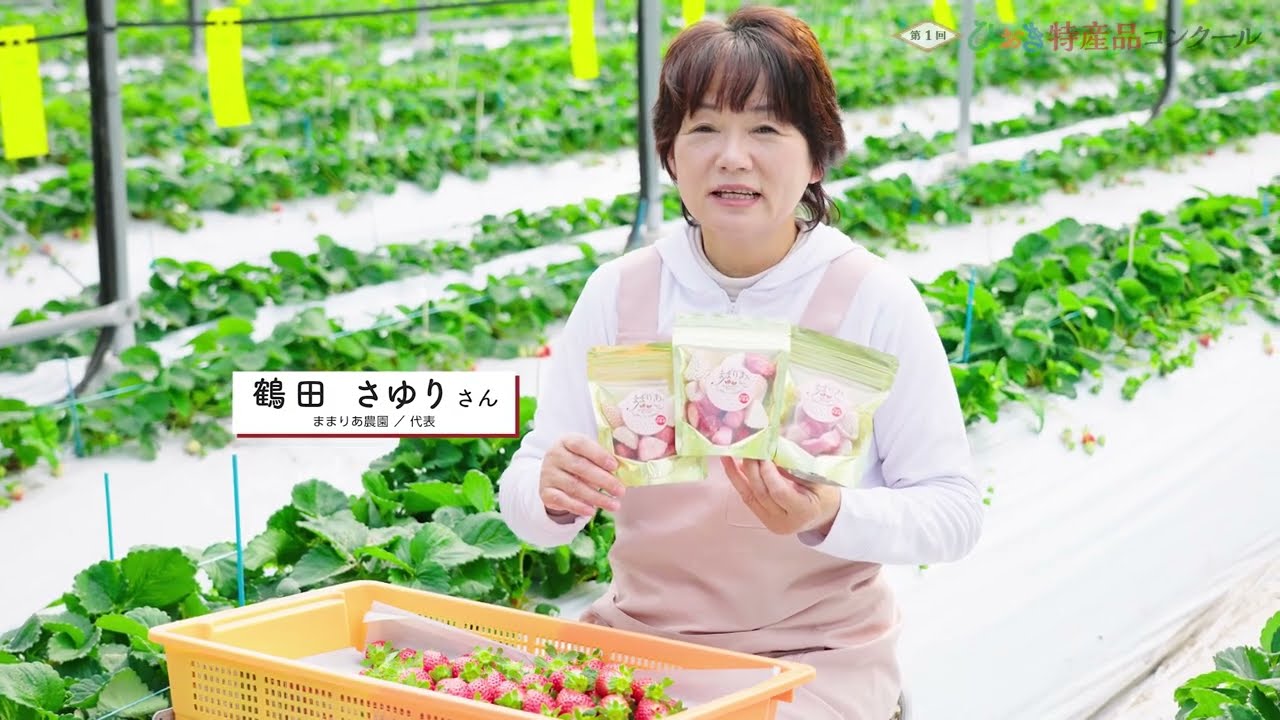 紅白いちごフリーズドライ【株式会社ままりあ農園】 - YouTube
