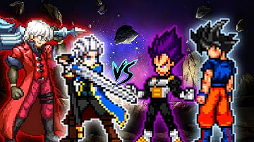 Dante OP & Vergil OP VS Vegeta OP (all form) & Goku TP OP (all form) in Jump Force Mugen😱