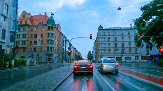 Munich City Driving in the Rain Driving Tour 2021 4K Video