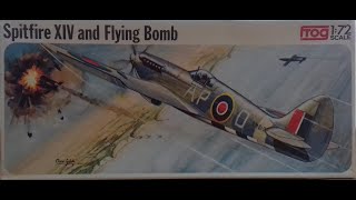 WHATS IN THE BOX? VINTAGE 1974, FROG F194, 1/72; SPITFIRE MK XIV & V1 FLYING BOMB. KIT REVIEW No. 88