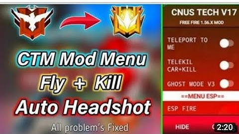 FREE FIRE 100% RANK WORKING MOD MENU FREE FIRE HACK RANK MATCH MAKING PROBLEM SOLVED ESP + TELEKILL
