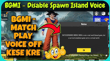 How To Disable Spawn Island Voice || BGMI MATCH PLAY VOICE OFF KESE KRE 🤔🤔