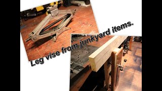 woodworking Leg vise from junkyard items diy