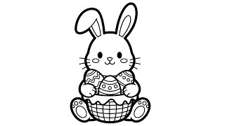 Aesthetic Bunny Coloring Relaxing Easter Art Oddly Satisfying