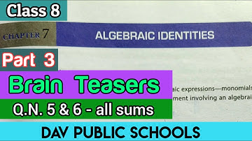 DAV class 8 maths chapter 7 brain teasers Q.N. 5 & 6 - all sums