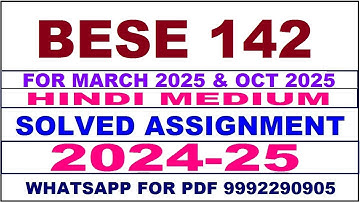 bese 142 solved assignment 2024-25 | bese 142 solved assignment in hindi 2025 | bese 142 2024-25