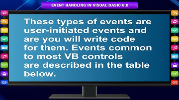 EVENT HANDLING IN VISUAL BASIC 6.0 class-8