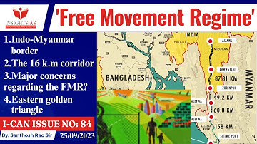 I-CAN Issues||What is Free Movement Regime,India-Myanmar explained by Santhosh Rao UPSC