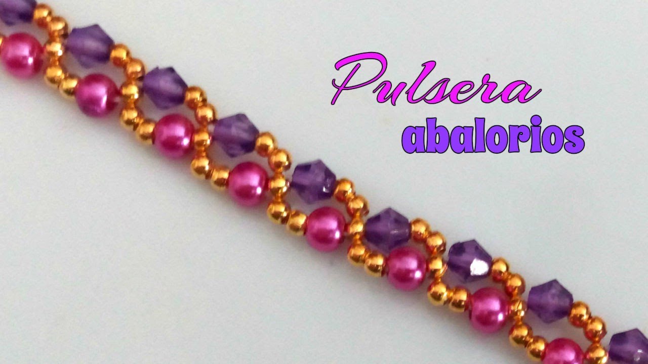 Cómo hacer ELEGANTE PULSERA ABALORIOS/tutorial paso a paso. - YouTube