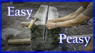 Hand Splitting a Step From a Larger Granite Block