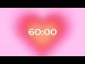 60 Minute Timer | Aura Hearts Pink Aesthetic | Study & Focus | ADHD Friendly