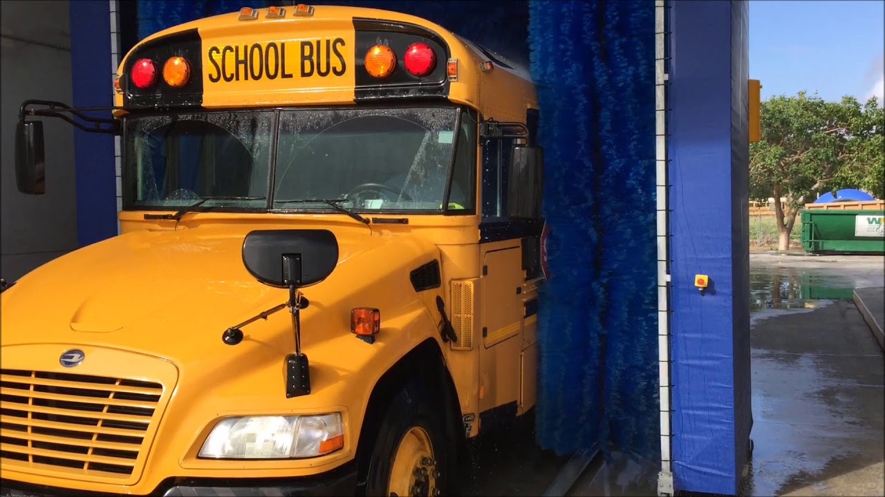 Westmatic 3 Brush Rollover School Bus Wash YouTube