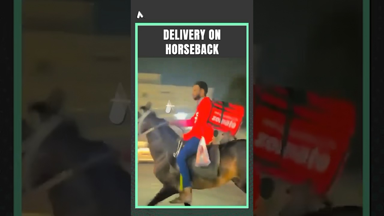 Watch | Delivery Agent Rides Horse Amid Fuel Crisis To Deliver Food 