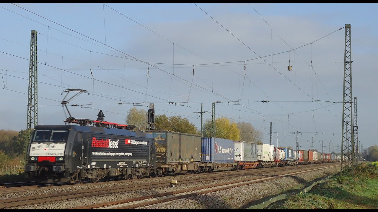 Rheintalbahn in Niederschopfheim am 30. Oktober 2017