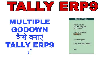 HOW TO CREATE MULTIPLE GODOWN IN TALLY ERP9 IN HINDI WITH EXAMPLE |MY COACHING CLASSES