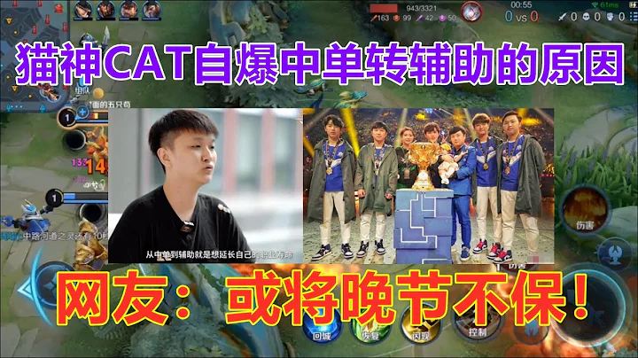 貓神CAT自爆中單轉輔助的原因，網友：或將晚節不保！ - 天天要聞