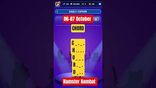 Hamster Kombat Daily Cipher | 06-07 October | Hamster Kombat Gamedev Daily Cipher #kdp_gaming