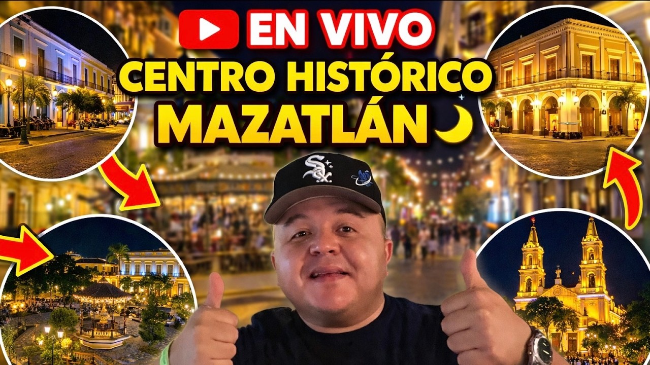 Mazatlán CENTRO HISTÓRICO y ola altas en vivo